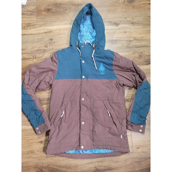 Poler Roamers & Seekers Men’s Jacket Small Blue Brown Hooded Camp Vibes Scout 2 - Picture 2 of 11